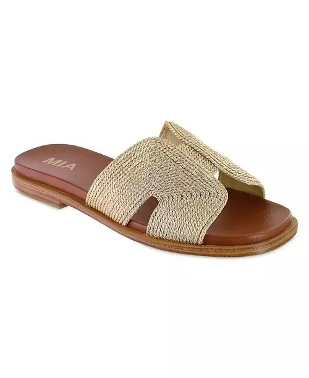 Mia Women's Dia Flat Gold Sandals Size 8M New With Box